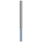 RVS uitneembare afzetpaal, Ø89 x 900 mm, met driekantslot, op grijze betonnen basis.