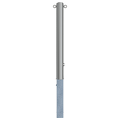 RVS uitneembare afzetpaal, Ø89 x 900 mm, met driekantslot en 2 kettingogen.