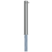 RVS uitneembare parkeerpaal, Ø102x900mm, met cilinderslot en 1 kettingoog.