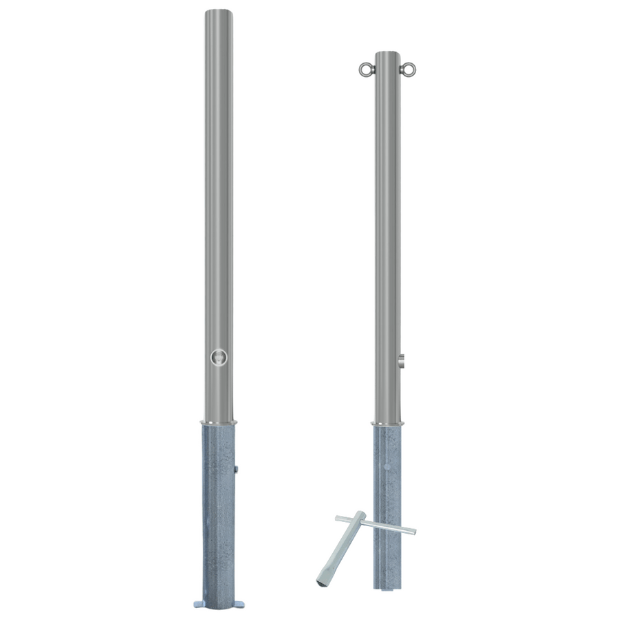 Uitneembare parkeerpaal RVS | Ø60 x 900 mm | Met slot opties