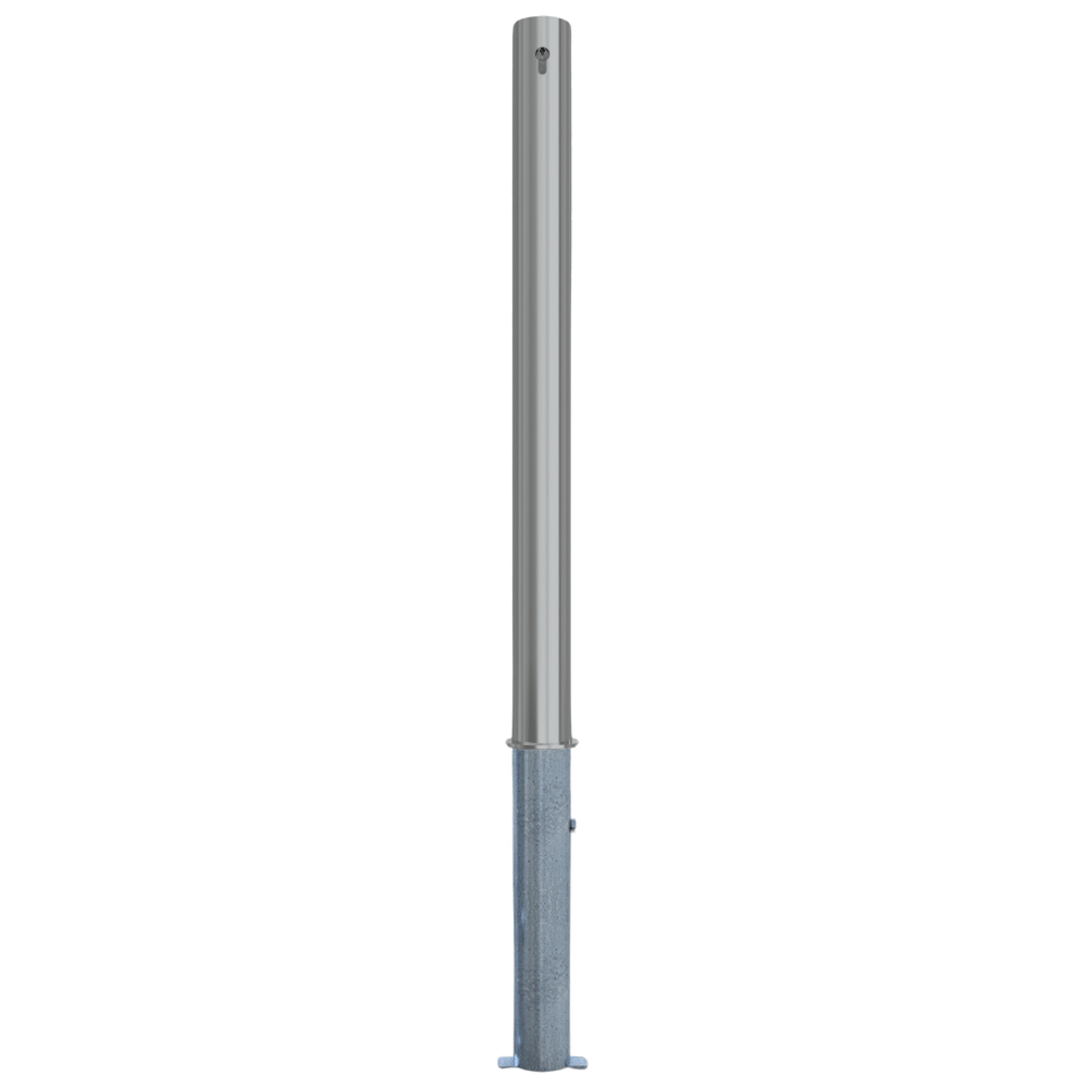 Uitneembare parkeerpaal RVS | Ø76 x 900 mm | Met slot opties
