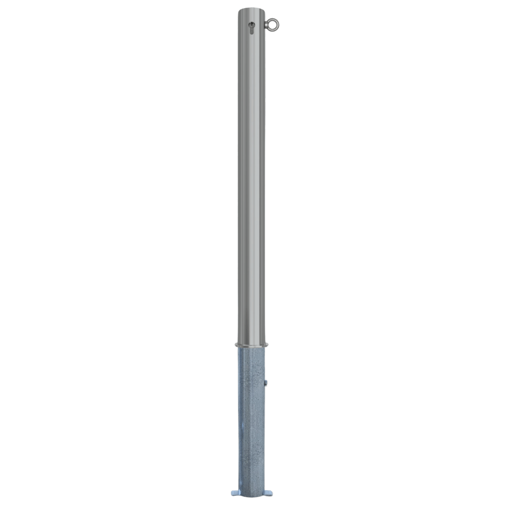Uitneembare parkeerpaal RVS | Ø76 x 900 mm | Met slot opties