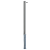 RVS uitneembare parkeerpaal, Ø76 x 900 mm, met cilinderslot en 1 kettingoog.
