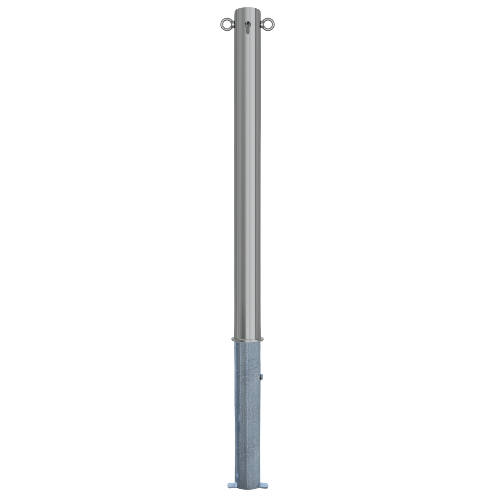 Uitneembare parkeerpaal RVS | Ø76 x 900 mm | Met slot opties