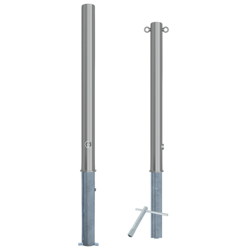 Uitneembare parkeerpaal RVS | Ø76 x 900 mm | Met slot opties