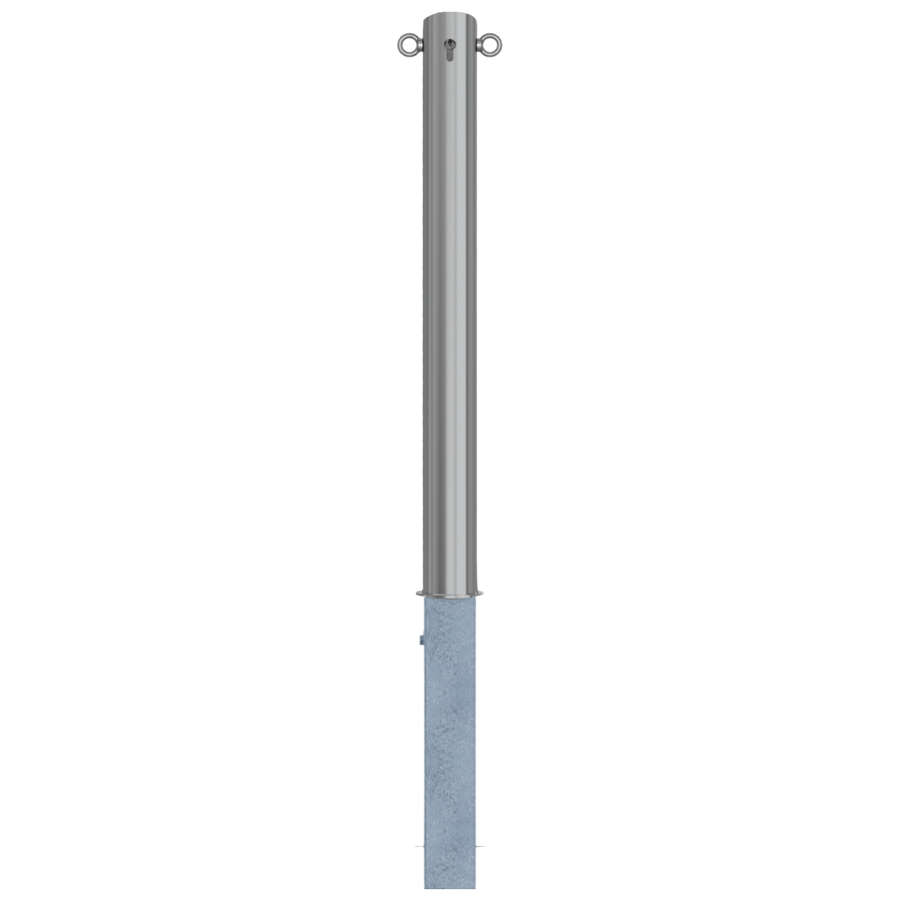 Uitneembare parkeerpaal RVS | Ø89 x 900 mm | Met slot opties