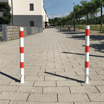 Uitneembare afzetpaal Ø60 mm | Wit-rood of verzinkt | Met slot opties