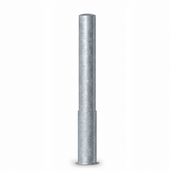 Verzinkt stalen rampaal Ø152 mm, uitneembaar, met afgeronde top.
