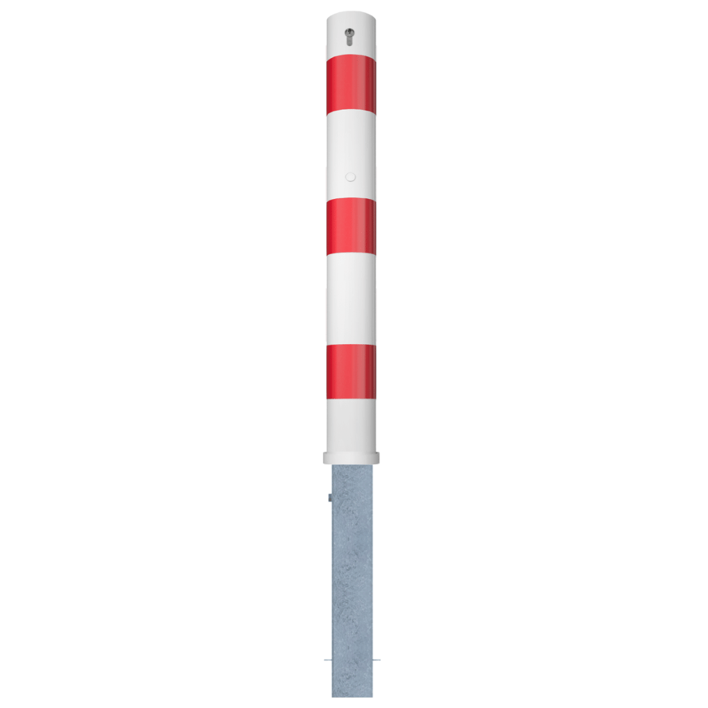 Uitneembare afzetpaal Ø102 mm | Wit-rood of verzinkt | Met slot opties