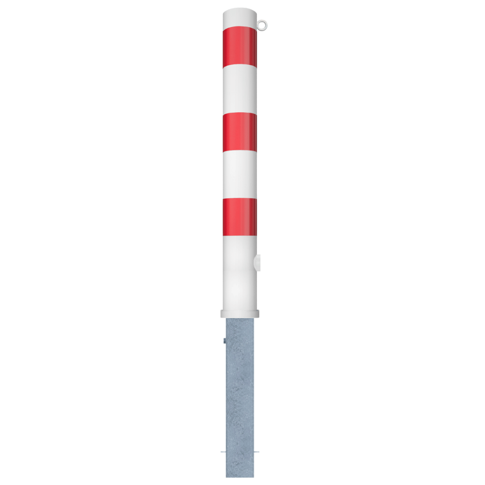 Uitneembare afzetpaal Ø102 mm | Wit-rood of verzinkt | Met slot opties