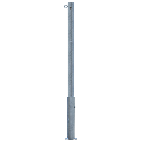 Verzinkte uitneembare afzetpaal Ø60 mm met cilinderslot en 1 kettingoog.