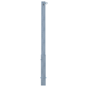 Verzinkte, uitneembare afzetpaal 70x70 mm met cilinderslot en 1 kettingoog.