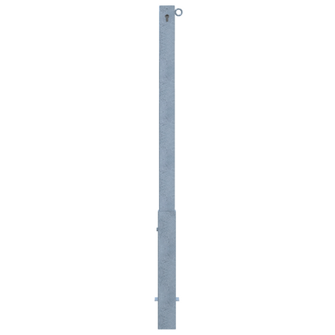 Verzinkte, uitneembare afzetpaal 70x70 mm met cilinderslot en 1 kettingoog.