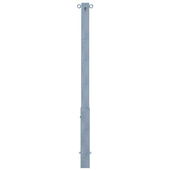 Verzinkte, uitneembare afzetpaal 70x70 mm met cilinderslot en 2 kettingogen.