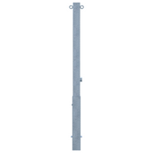Verzinkte, uitneembare afzetpaal 70x70 mm met driekantslot en 2 kettingogen.