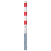 Wit-rode uitneembare afzetpaal Ø89 mm met driekantslot, staal.