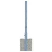 Verzinkte, uitneembare afzetpaal 70x70 mm met driekantslot en betonvoet.