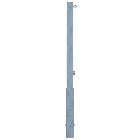 Verzinkte, uitneembare parkeerpaal 70x70 mm met driekantslot en 1 kettingoog.