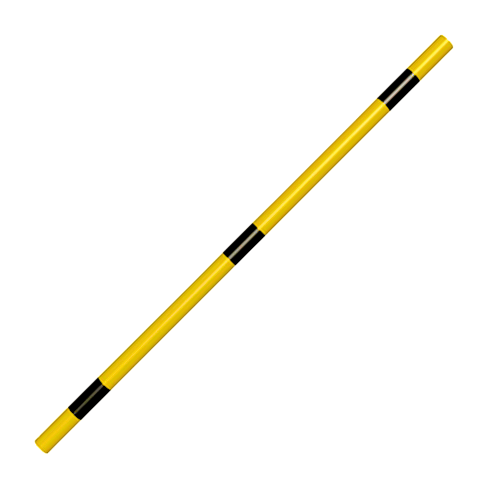 Veiligheidsrailing Ø48 mm | Geel-zwart | Op voetplaat | Modulair systeem