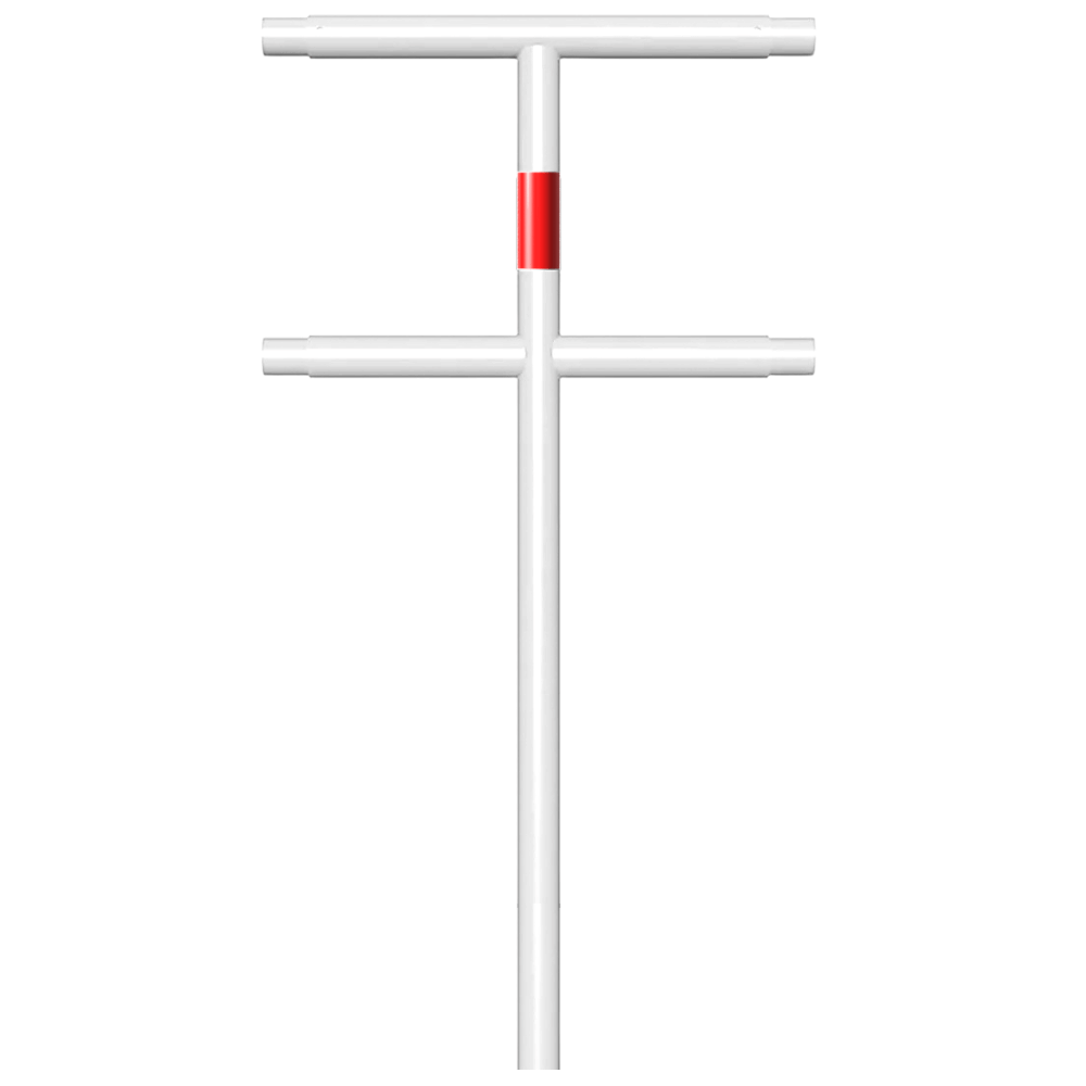 Veiligheidsrailing Ø48 mm | Wit-rood | Voor betonverankering | Modulair systeem
