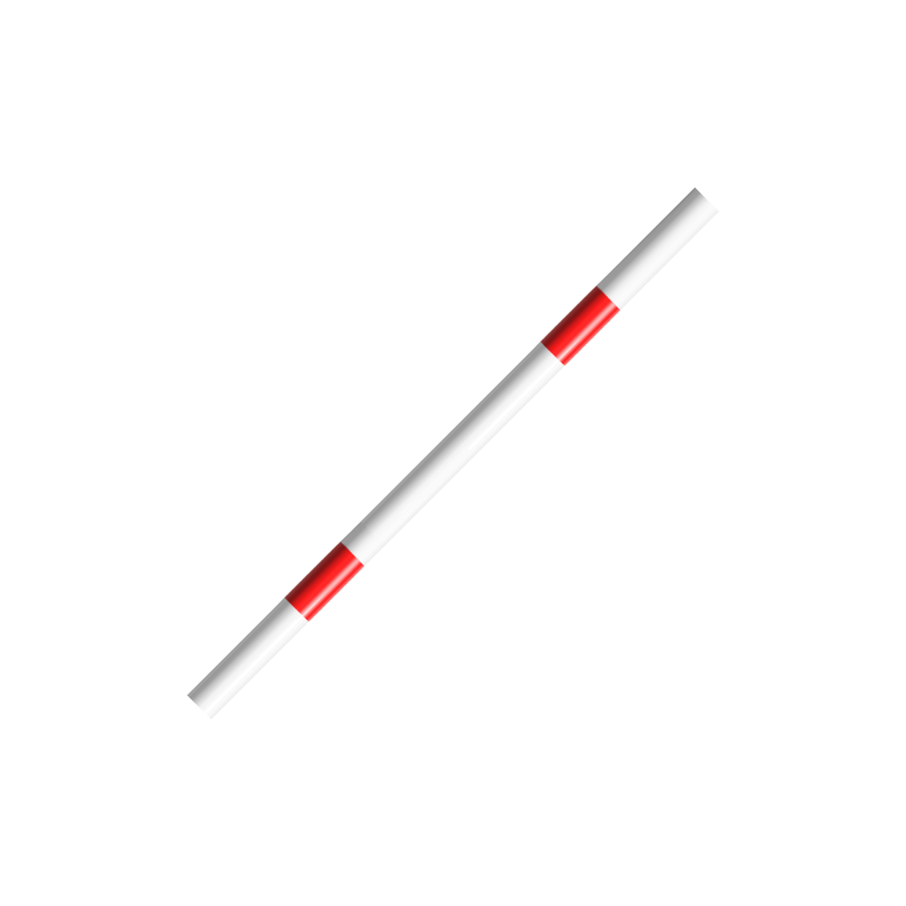 Veiligheidsrailing Ø48 mm | Wit-rood | Op voetplaat | Modulair systeem