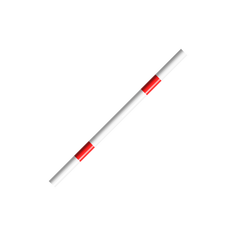 Witte en rood gestreepte veiligheidsrailing Ø48 mm, modulair systeem.