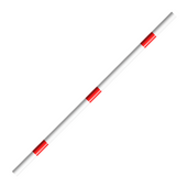Witte en rood gestreepte veiligheidsrailing Ø48 mm, modulair systeem.