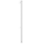 Witte stalen veiligheidsrailing eindstaander 60x60 mm voor betonverankering, modulair systeem.