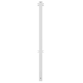 Witte stalen tussenstaander voor veiligheidsrailing, 60x60 mm, modulair systeem.
