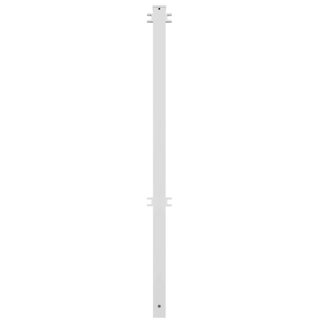Witte stalen tussenstaander voor veiligheidsrailing, 60x60 mm, modulair systeem.