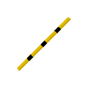 Gele en zwarte ligger voor veiligheidsrailing, 70x70 mm, 1300 mm lang.