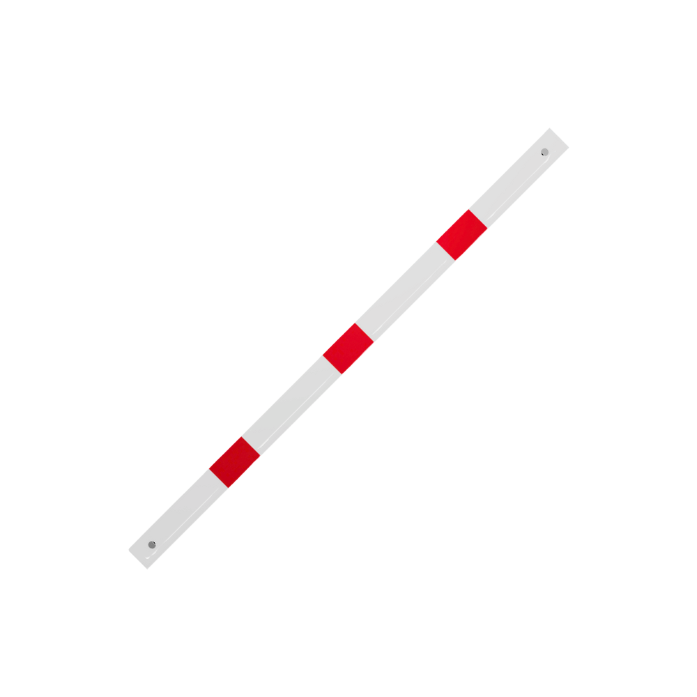 Veiligheidsrailing 70x70 mm | Wit-rood | Op voetplaat | Modulair systeem