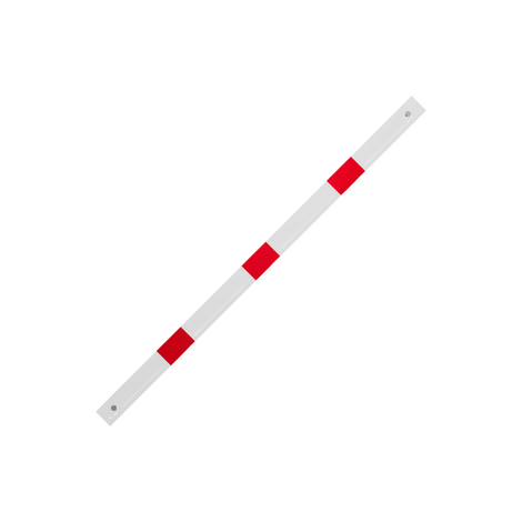 Witte en rood gemarkeerde veiligheidsrailing, 70x70 mm, modulair systeem.