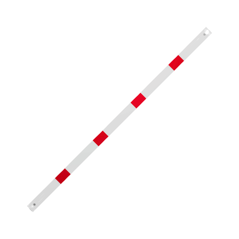 Veiligheidsrailing 70x70 mm | Wit-rood | Op voetplaat | Modulair systeem