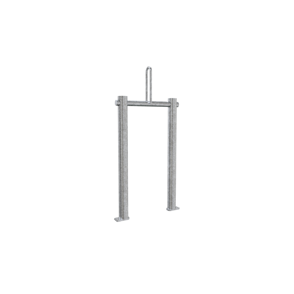 Betonnen barrier | 1508 kg | Met beschermbeugel wit-rood