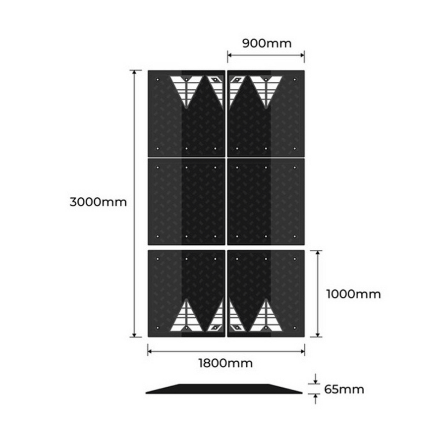 Verkeerskussen 300 x 180 x 6,5 cm | Complete set met bevestigingsmateriaal