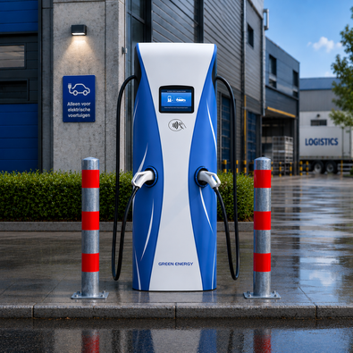 Verzinkt-rode aanrijdbeveiliging palen 76-102 mm voor laadpaal bescherming bij een transportbedrijf
