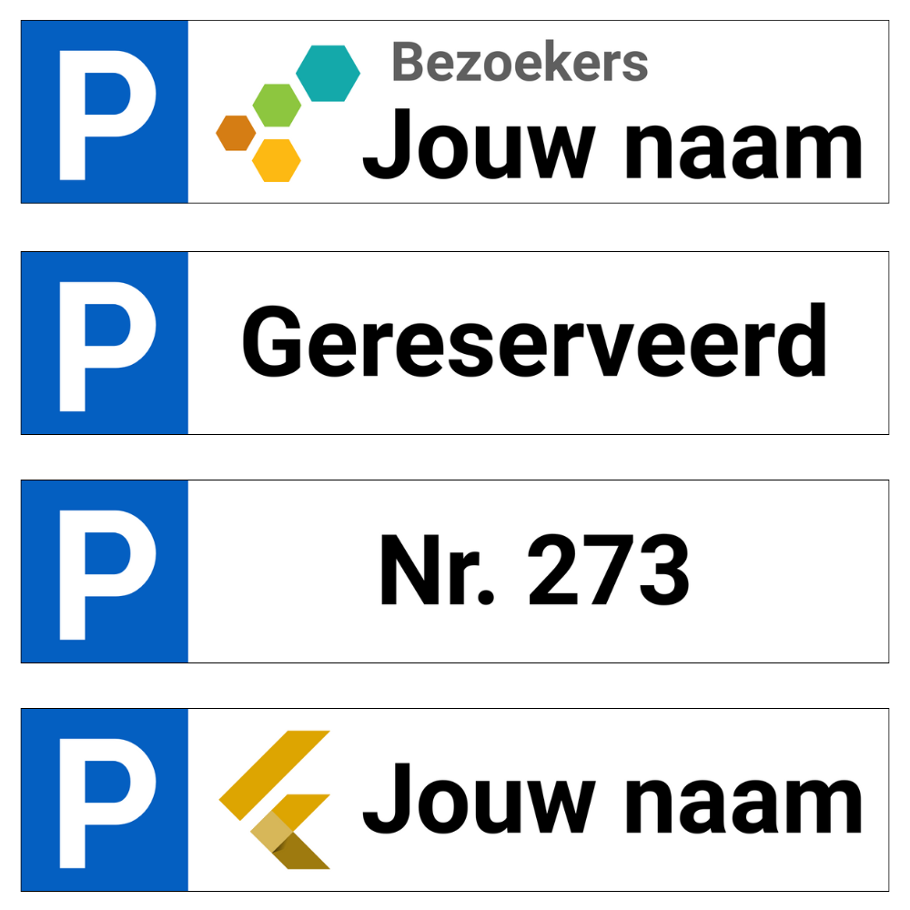 Di-bont bordje met eigen tekst en/of logo voor betonnen stootband