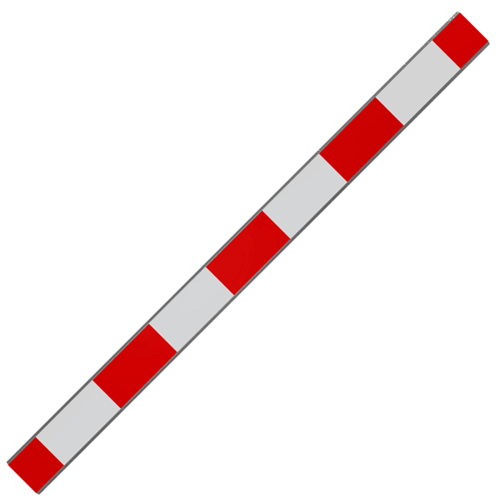 Waarschuwingsbalk voor bouwhekken | Wit-rood | Met bevestigingssteunen