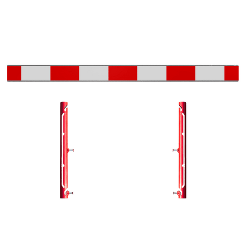 Waarschuwingsbalk voor bouwhekken | Wit-rood | Met bevestigingssteunen