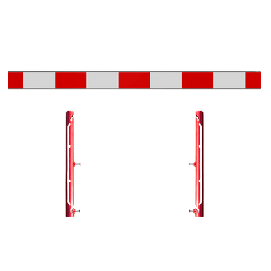 Waarschuwingsbalk voor bouwhekken | Wit-rood | Met bevestigingssteunen