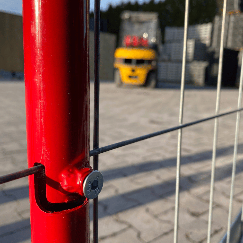 Waarschuwingsbalk voor bouwhekken | Wit-rood | Met bevestigingssteunen