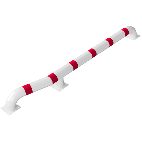 Wieldwinger Ø152 mm, wit-rood gestreept, met knik en voetplaat, linkse uitvoering.