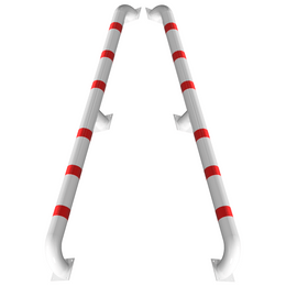 Wieldwinger Ø152 mm in wit-rood met voetplaat recht