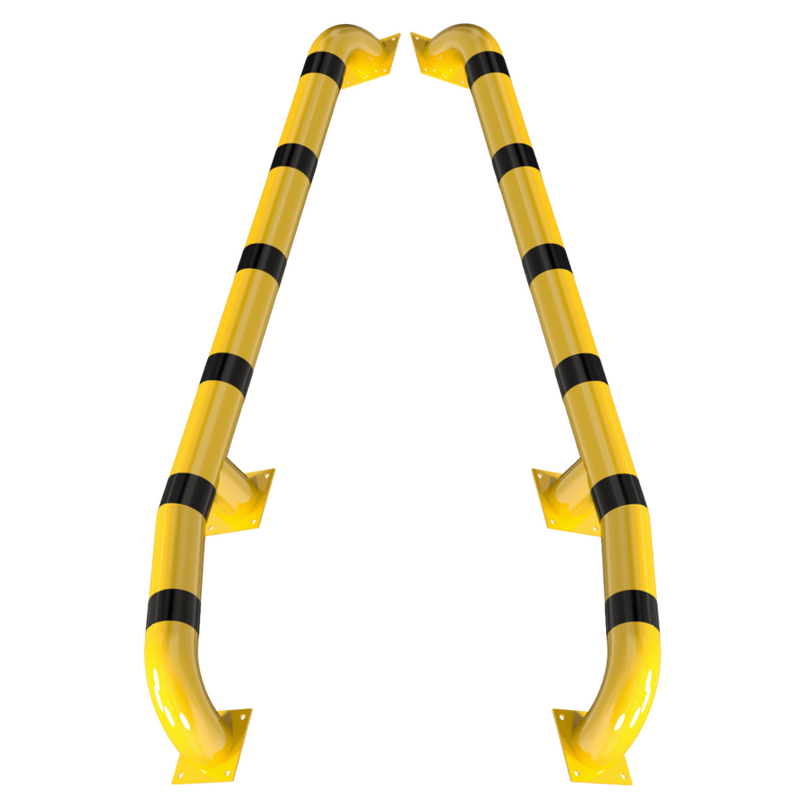 Wieldwinger Ø152 mm | Geel-zwart | Op voetplaat | Met knik