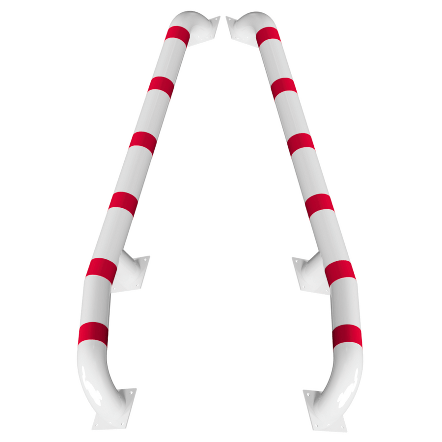 Wieldwinger Ø152 mm | Wit-rood | Op voetplaat | Met knik