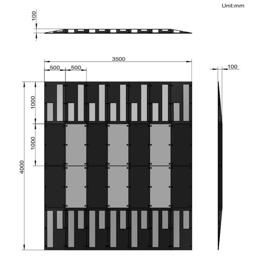 Zebra verkeersplateau 400 x 350 x 10 cm | Installatie gereed geleverd