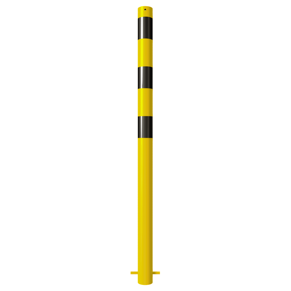 Beschermpaal Ø76 mm | Geel-zwart | Voor betonverankering of op voetplaat