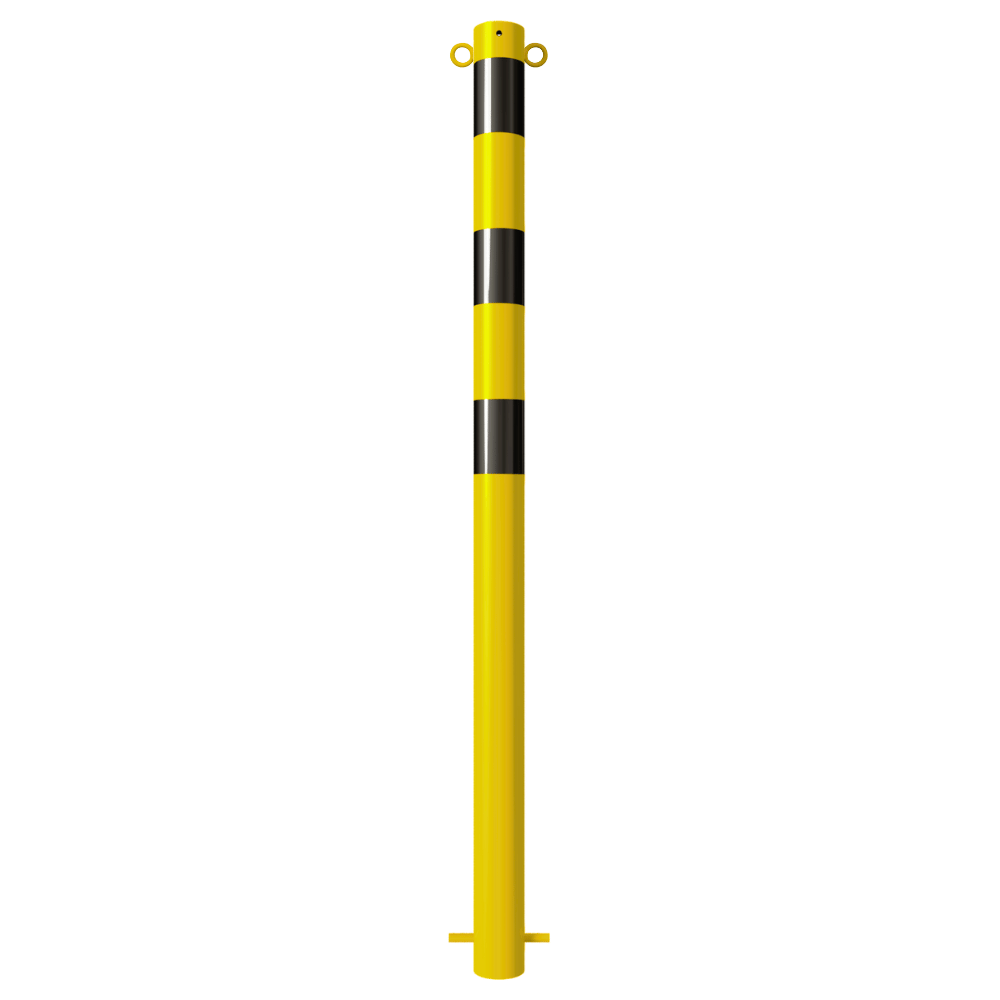 Beschermpaal Ø76 mm | Geel-zwart | Voor betonverankering of op voetplaat