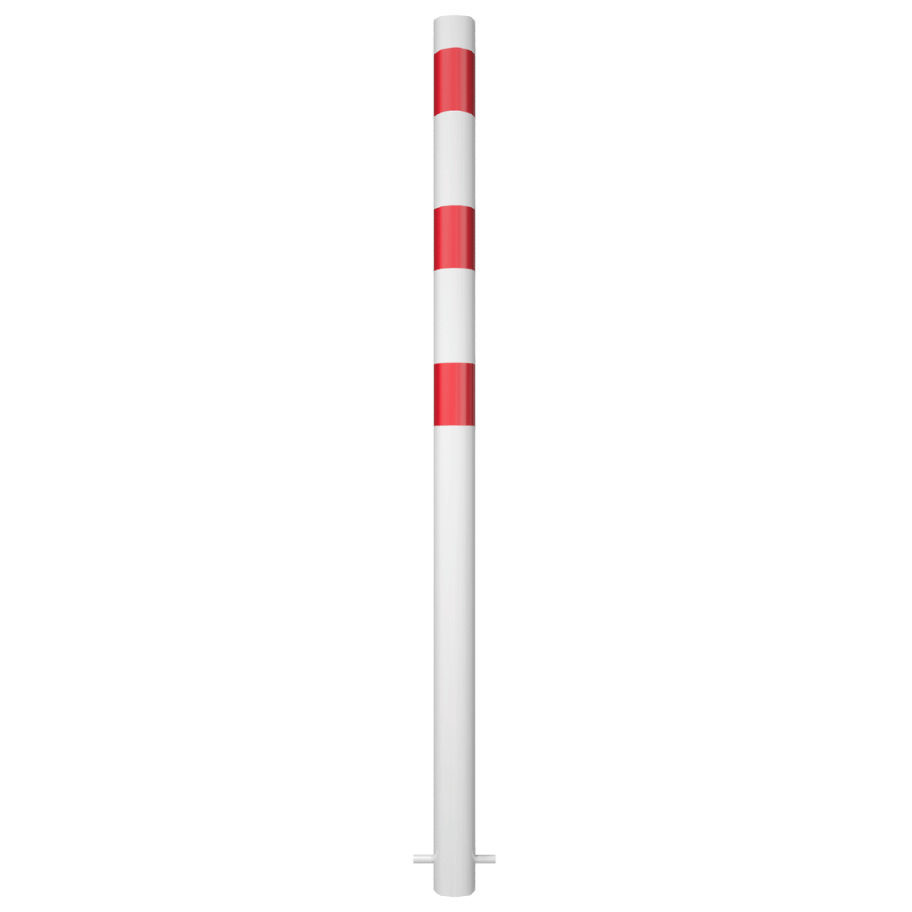 Parkeerpaal Ø60 mm | Wit-rood | Voor verankering in beton of op voetplaat